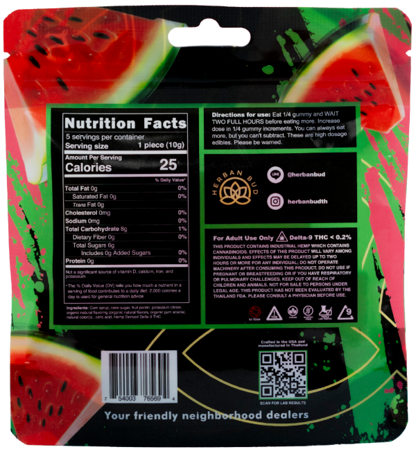Delta-9 THC Gummies - 125mg ~ Watermelon - Image 2