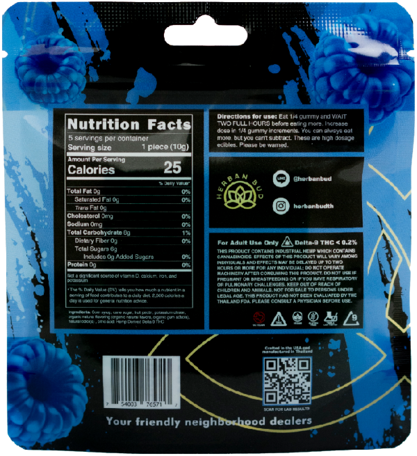 Delta-9 THC Gummies - 125mg ~ Blue Raspberry - Image 2
