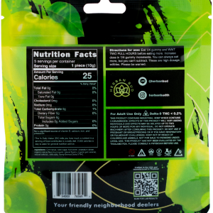 Delta-9 THC Gummies – 125mg ~ Green Apple