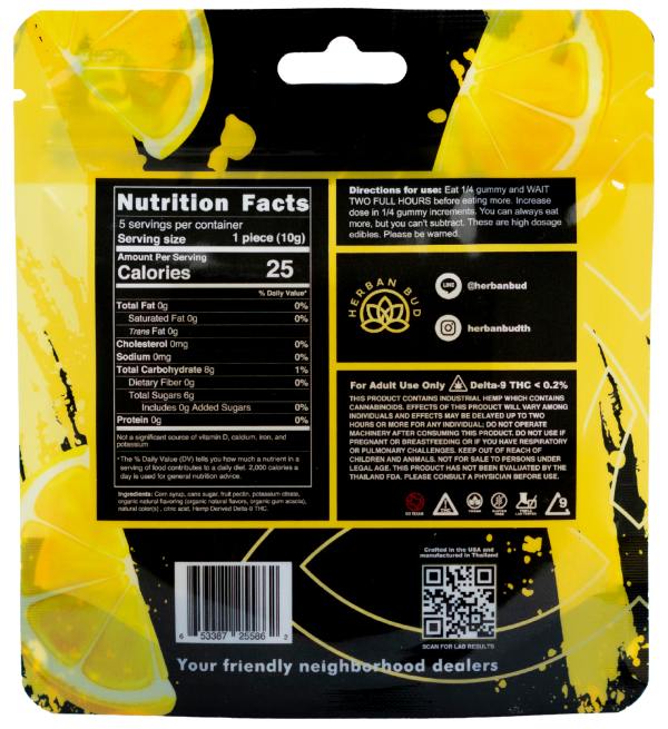 Delta-9 THC Gummies - 125mg ~ Lemon Drop - Image 2